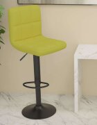 vidaXL Бар табуретка зелена текстил