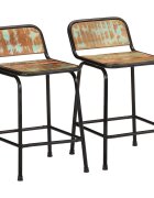 vidaXL Бар табуретки 2 бр 46x355x70 см регенерирана дървесина