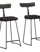 vidaXL Бар табуретки 2 бр 49x43x88 см черни мангово масив дърво