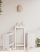 vidaXL Бар табуретки 2 бр бели 40x36x75 см борово дърво масив