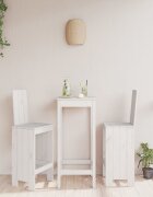 vidaXL Бар табуретки 2 бр бели 40x42x120 см борово дърво масив