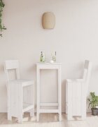 vidaXL Бар табуретки 2 бр бели 40x485x1155 см борово дърво масив