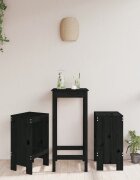 vidaXL Бар табуретки 2 бр черни 40x36x75 см борово дърво масив