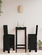 vidaXL Бар табуретки 2 бр черни 40x42x120 см борово дърво масив