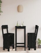 vidaXL Бар табуретки 2 бр черни 40x485x1155 см борово дърво масив