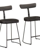 vidaXL Бар табуретки 2 бр черни 49x43x79 см мангово масив дърво
