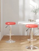 vidaXL Бар табуретки 2 бр червени изкуствена кожа