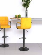 vidaXL Бар табуретки 2 бр горчица кадифе
