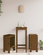 vidaXL Бар табуретки 2 бр меденокафяви 40x36x75 см бор масив