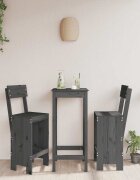 vidaXL Бар табуретки 2 бр сиви 40x485x1155 см борово дърво масив