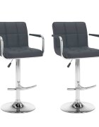 vidaXL Бар табуретки 2 бр сиви изкуствена кожа