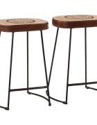 vidaXL Бар табуретки 2 бр тъмнокафяви 41x29x62 см
