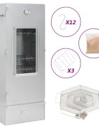 vidaXL Барбекю пещ димогенератор за студено пушене поцинкована стомана