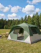 vidaXL Бърза палатка 10 души Зелено Полиестер и стомана