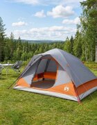 vidaXL Бърза палатка с покрив Сив и оранжев 305 x 215 x 140 см