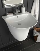 vidaXL Басейн Бяло 47 x 45 x 37 см Глазирана керамика