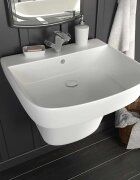 vidaXL Басейн Бяло 50 x 45 x 41 см Глазирана керамика