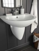 vidaXL Басейн Бяло 52 x 45 x 49 см Глазирана керамика