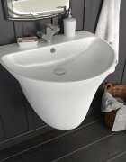 vidaXL Басейн Бяло 56 x 48 x 42 см Глазирана керамика