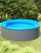 vidaXL Басейн с линер 350x90 см сив