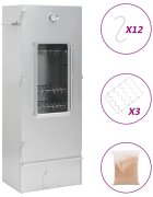 vidaXL BBQ опушвач с дървесен чипс 445x29x110 см поцинкована стомана