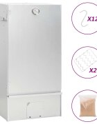 vidaXL BBQ опушвач с дървесен чипс 445x29x83 см поцинкована стомана