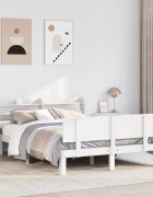 vidaXL Bed Frame 2 бр. Бяло 150 x 200 cm Solid Pine Wood Plywood