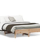 vidaXL Bed Frame Natural 140 x 190 cm Solid Pine Wood