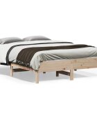 vidaXL Bed Frame Натурално 140 x 190 cm Solid Pine Wood