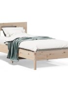 vidaXL Bed Frame Натурално 90 x 190 cm Solid Pine Wood Plywood