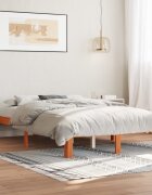 vidaXL Bed Frame Восъчнокафяво 140 x 200 cm Solid pine wood Plywood