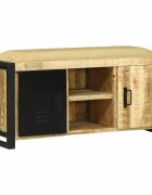 vidaXL Бенч Кабинет Кафяво 100 x 35 x 50 см Масивна дървесина от манго