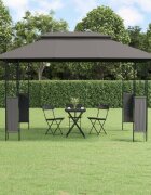 vidaXL Беседка с покрив антрацит 400x300x270 см стомана