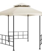 vidaXL Беседка със странични стени 31x27 м кремава