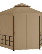 vidaXL Беседка със странични стени 31x27 м таупе