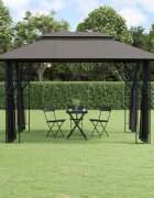 vidaXL Беседка със странични стени антрацит 400x300x270 см стомана