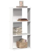 vidaXL Библиотека 3 рафта бяла 60x30x120 см инженерно дърво