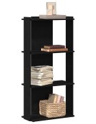 vidaXL Библиотека 3 рафта черна 60x30x120 см инженерно дърво
