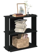 vidaXL Библиотека 3 рафта черна 60x30x60 см инженерно дърво