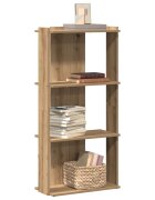 vidaXL Библиотека 3 рафта дъб артизан 60x30x120 см инженерно дърво