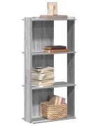 vidaXL Библиотека 3 рафта сив сонома 60x30x120 см инженерно дърво