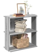 vidaXL Библиотека 3 рафта сив сонома 60x30x60 см инженерно дърво