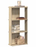 vidaXL Библиотека 3 рафта сонома дъб 60x30x120 см инженерно дърво
