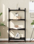 vidaXL Библиотека 4 рафта черна 60x30x120 см инженерно дърво