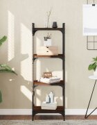 vidaXL Библиотека 4 рафта кафяв дъб 40x30x120 см инженерно дърво