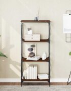 vidaXL Библиотека 4 рафта кафяв дъб 59x35x132 см инженерно дърво