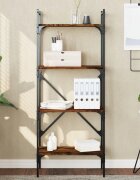 vidaXL Библиотека 4 рафта опушен дъб 56x315x1385 см инженерно дърво