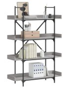 vidaXL Библиотека 4 рафта сив сонома 100x33x1455 см инженерно дърво