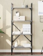vidaXL Библиотека 4 рафта сив сонома 56x315x1385 см инженерно дърво