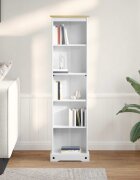 vidaXL Библиотека 46 x 20 x 170 см Солидно борово дърво Бяло